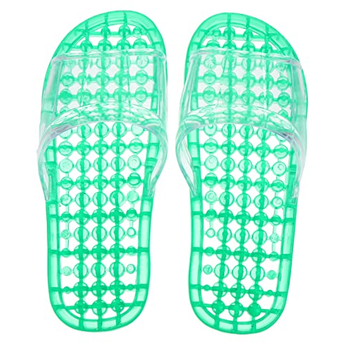 Pantoufles de massage souples en PVC vert avec semelle antidérapante L
