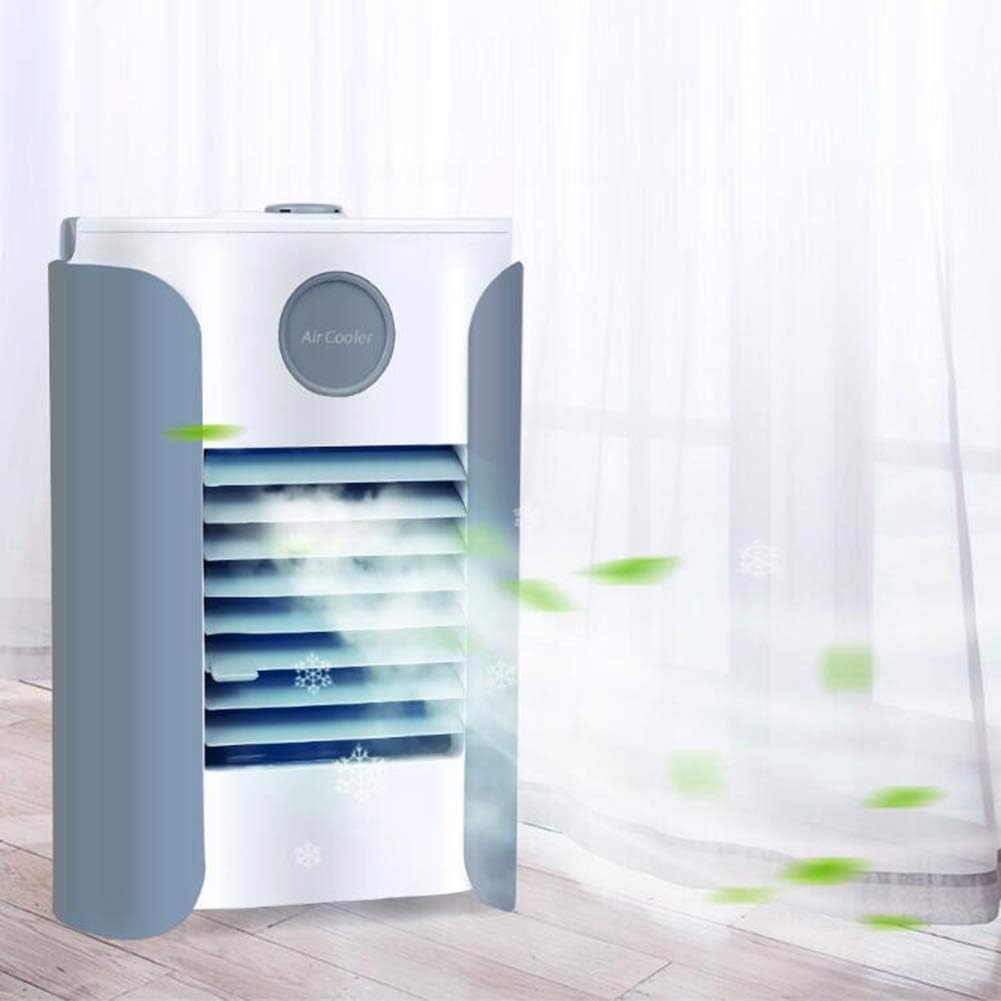 Household Air Cooler Personal Air Conditioner USB Portable Mini Air Conditioner with Humidifier 4 Colour LED Light for Office Dormitory Home Travel
