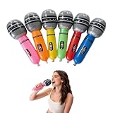 BUPOGAKE Lot de 6 microphones gonflables pour jeux de rôles, fournitures de décoration de fête parfaites, couleur aléatoire, accessoires de fête pour adultes
