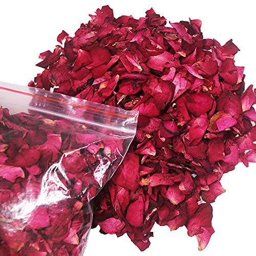 100 gramos de pétalos secos de rosa roja natural orgánicos de flores reales para decoración de bodas, fiestas, baño, aromaterapia y manualidades