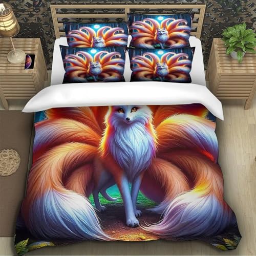 Housse de couette fermeture éclair cachée motif renard HD