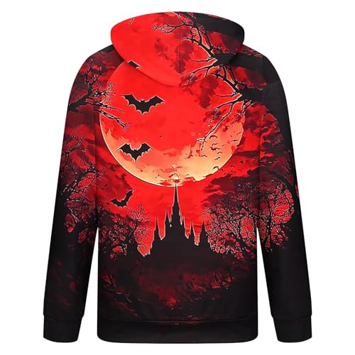 Men's Fashion Sweatshirts 2025 Halloween Graphic Trendy Pullover Fall Winter Warm Hooded Sweatshirts With Pockets2