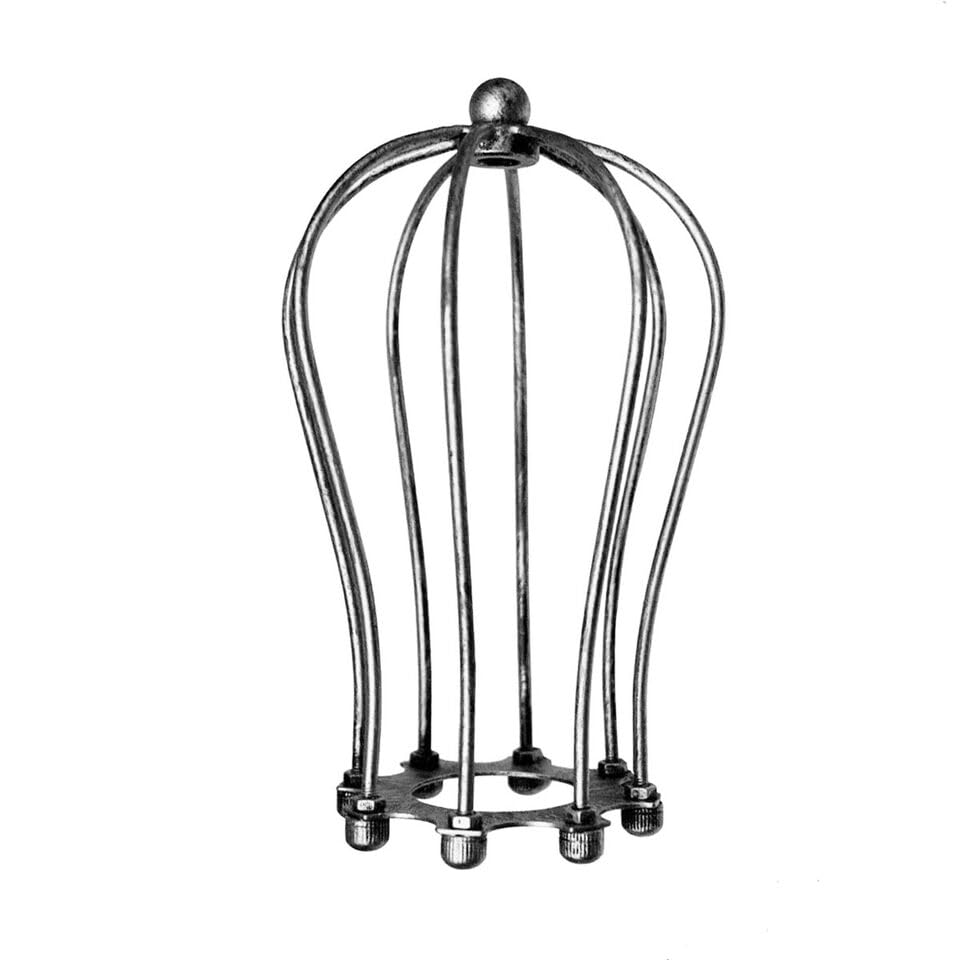 Open Style Wire Cage Light Shades, Metal Easy Fit Round Cage Lampshades for Ceiling Pendant Light, Wall Lamps (Brushed Silver)
