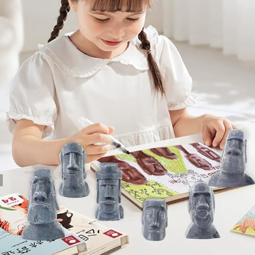 Set 8 Figuras Moai 2.5 pulg de Resina para Decoración miniatura 6