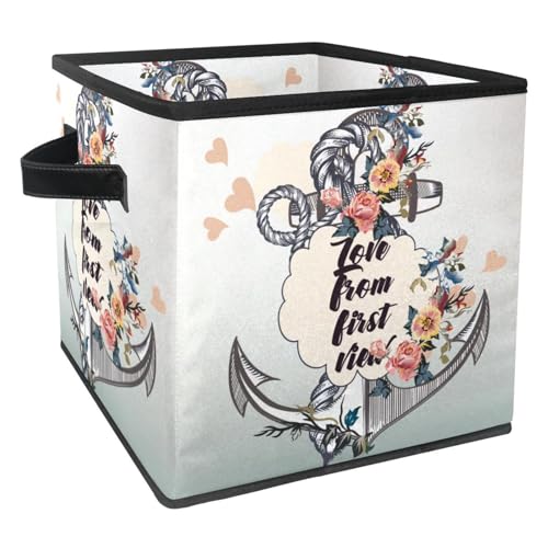 Boîte de rangement pliable ancre fleurie pour libérer vos placards - 2