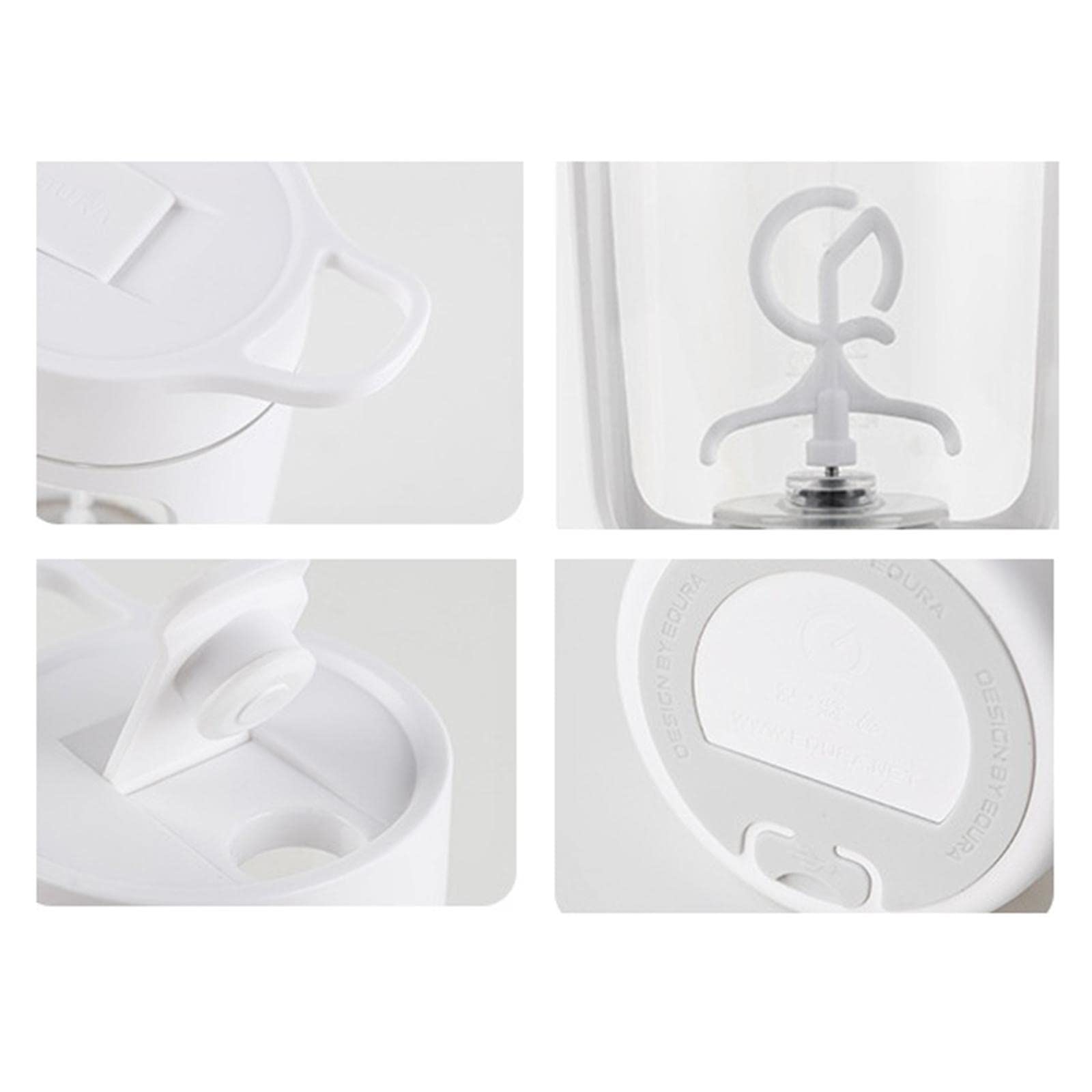 Shaker elettrico per proteine, in Tritan, senza BPA, colore: bianco