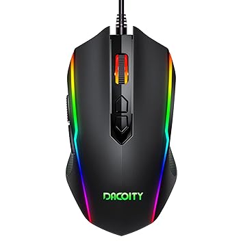 Wired Gaming Mouse, Ergonomic USB Computer Mouse with 8 Programmable Buttons, Optical Game Mouse with 16.8 Million Chroma RGB Backlights and 7 Light Modes, Adjustable 7200DPI for Windows PC Gamers