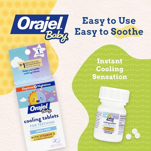 orajel baby cooling tablets for teething with vitamin d 100 quick dissolve tabletswhite