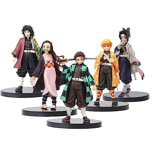 Trunkin Rubber Set B Anime Demon Slayer Action Figure Toys for Kids | Kamado Tanjirou Nezuko Zenitsu Inosuke Kimetsu No Yaiba Cartoon Models Kids Toys - 14CM