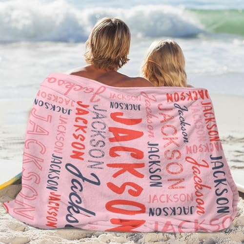 Personalized Name Blanket Customized Baby Blankets for Girls Boys Adults Monogrammed Blankets and Throws Christmas Birthday Mothers Fathers Valentines Day Gift