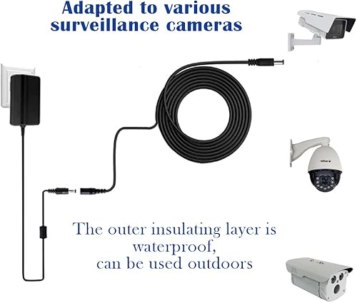 Miniatura 5 de HayEastdor 4 cables de extensión de alimentación CC de 10 pies (9.8 ft) de 12 V con conectores adaptadores de conector de alimentación (2 x macho +
