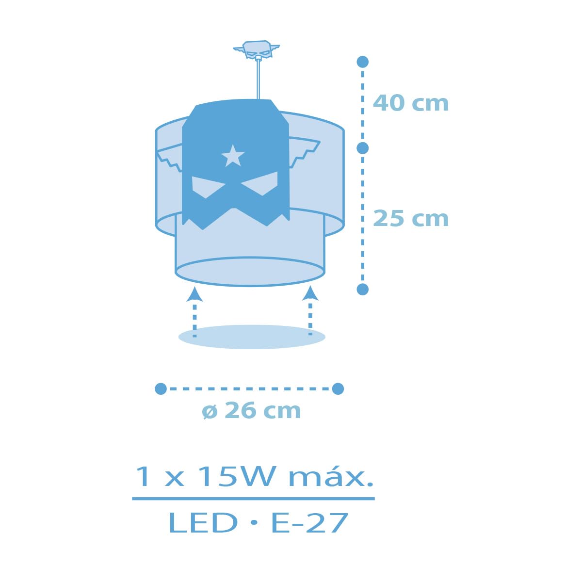 Dalber Lampe kinderzimmer, kinderlampe Pendelleuchte Hängelampe, Deckenleuchte Kinder, Deckenlampe kinderzimmer, Blue Hero Superheld