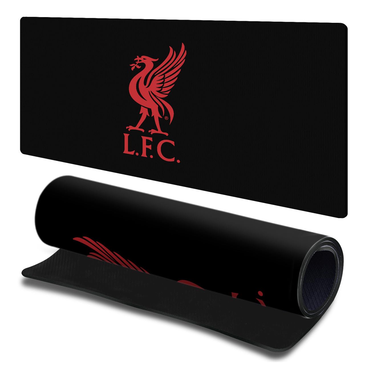 Head Case Designs Officially Licensed Liverpool Football Club Liverbird Black Graphics Gaming Office Desk PC Keyboard Mouse Mat Pad 23.62 x 11.81 x 0.12 inches (600 x 300 mm) - L