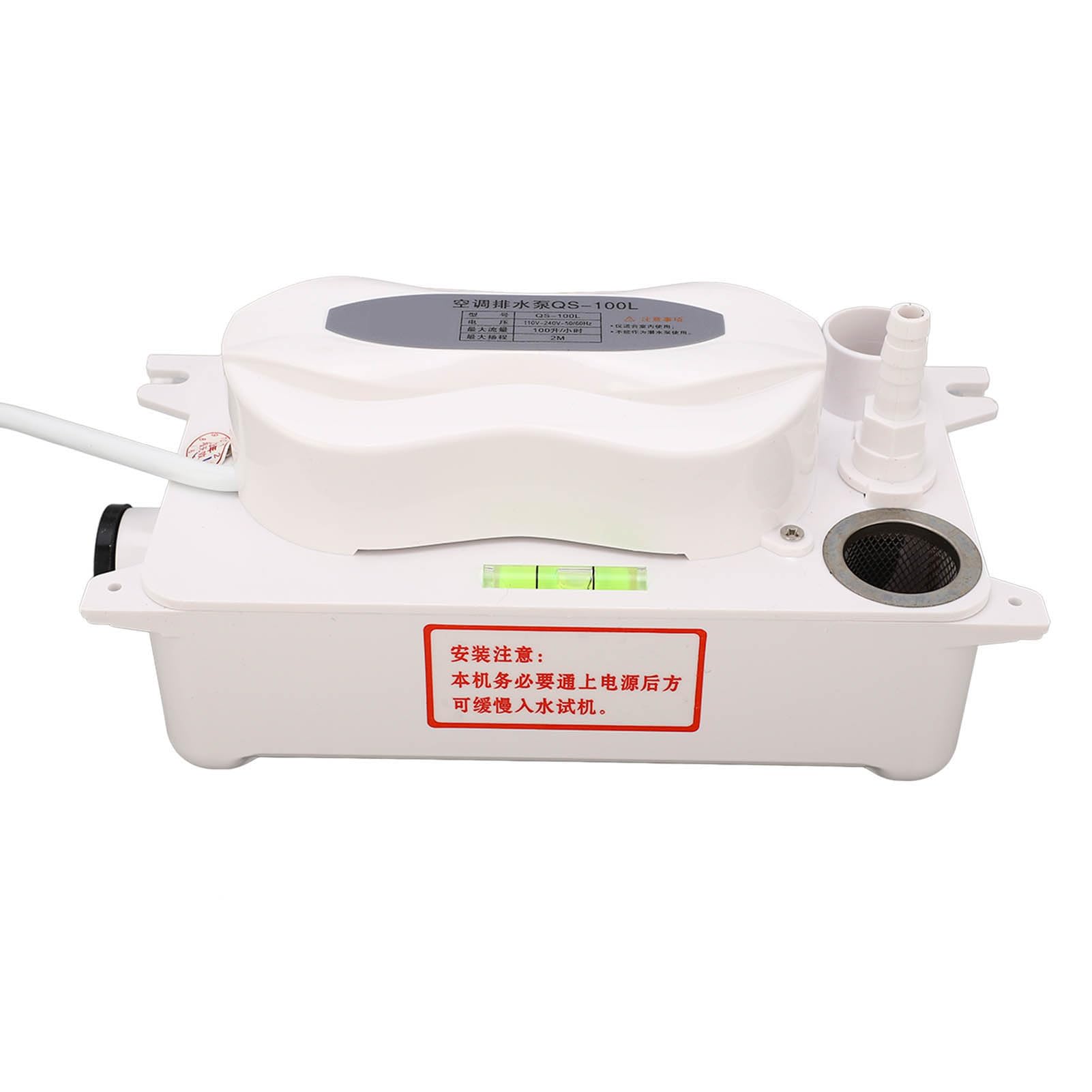 Fabater Pompa Condensa, Funzionamento Silenzioso 22dB Portata 100L H Funzione Avvio Automatico Arresto Pompa Condensa HVAC, di Scarico Aria Condizionata con Serbatoio da 0,6 Litri per