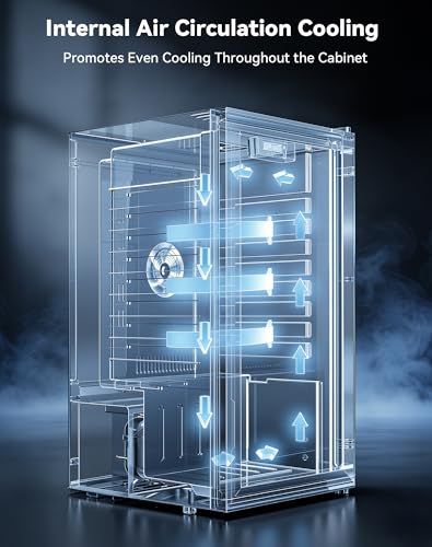 Image of 3.1 Cuft Beverage Fridge, 128 Can Mini Fridge, Glass Door, 35-65F, Black | Adjustable Shelves for Wine & Beer, Digital Temp Display, Freestanding for Home & Office, Quiet Compressor Cooling