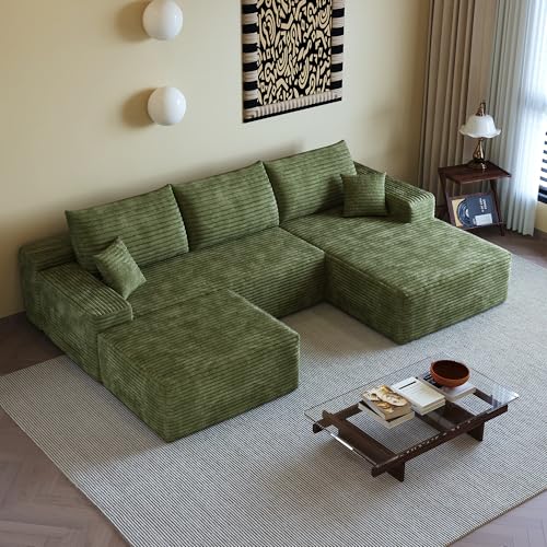 Image of 107 inch Cloud Sectional Sofa Boneless Couches with Chase