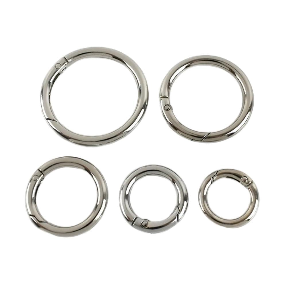 Hebilla con anilla para llaves y resorte metálico de 10mm para cinturones DIY