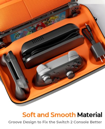 Image of COOWPS Switch 2 Case Bundle for Nintendo Switch 2, with 2-Pack Screen Protector, 6Pcs Thumb Grips, 20 Game Card Slots, Portable Travel Full Protection All In One Storage Case for Switch 2 Accessories