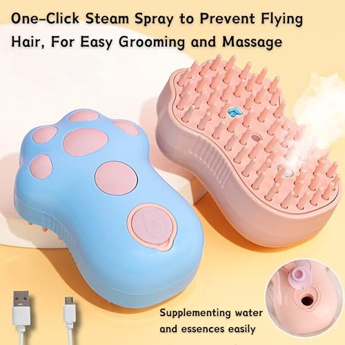 Phongleo Pink Cat Steam Brush, Dog Brush, Pet Hair Removal Tool, Uv Sterilization Lamp thumb #4