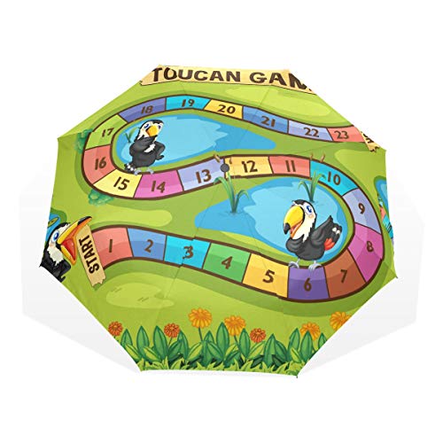 Preisvergleich Produktbild XiangHeFu Anti-UV-Regenschirm Bird Toucan Game 3 Folds Lightweight