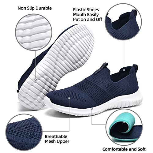 Image of TIOSEBON Women's Walking Tennis Shoes Knit Comfortable Slip on Breathable Mesh Lightweight Sneaker