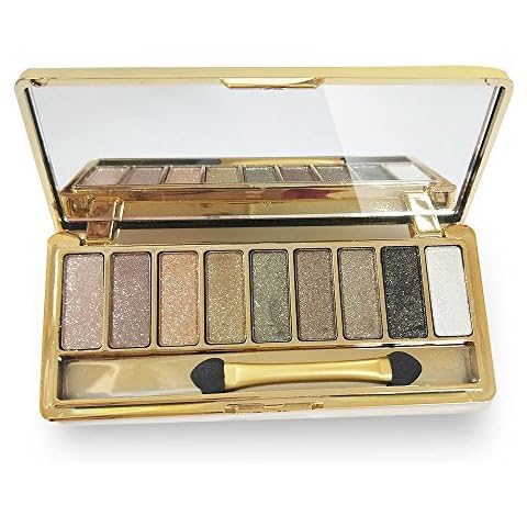 9 Color Shimmer Eyeshadow Eye Shadow Palette & Makeup Brush & Mirror Set-Women Cosmetic Diamond Bright Colorful Makeup Glitter Waterproof Eye Shadow Palette Set Eyeshadow Powder Cover