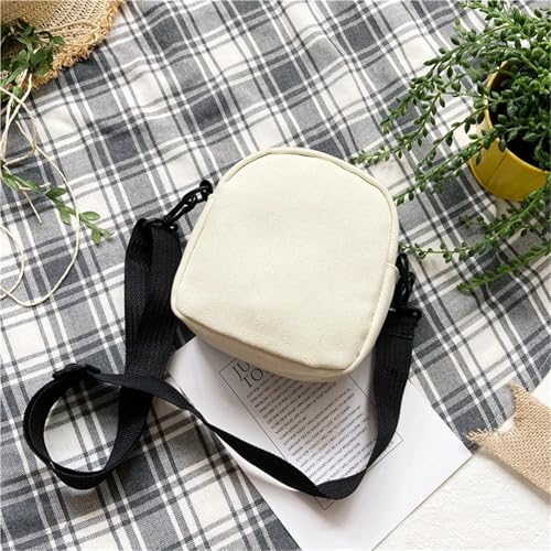 Fashionable Letter Canvas Phone Crossbody Bag With Cute Bear Pins, Stylish Student Harajuku Shoulder Bag For Women Daily Use3