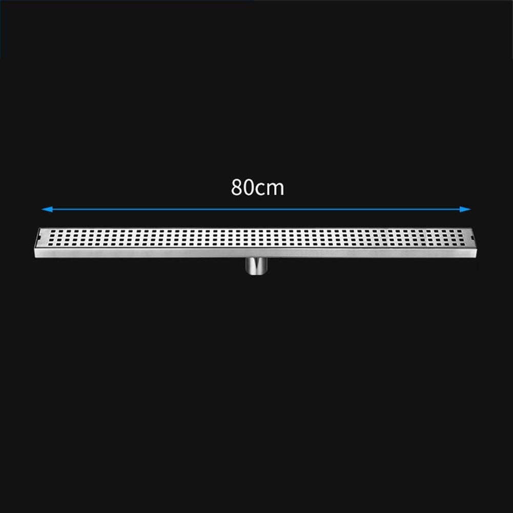 Odpływ liniowy ze szczotkowanej stali nierdzewnej 304 | 80 cm x 68 mm Wiele pomieszczeń: Sitko do włosów ze szczotkowanej stali nierdzewnej 304, samouszczelniające