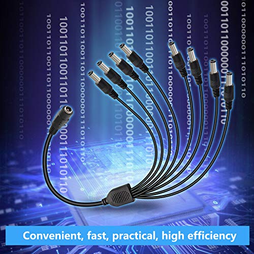 Image of DC Power Y Splitter Cable 1 Female to 8 Male Plug for CCTV Camera (1 to 8)