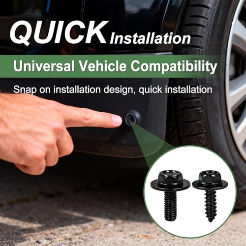 Image of 60Pcs U-Nut Clips and Body Bolts Screws Assortment Kit, 10 Sizes Auto Car U Clips Fender Liner Screw for Most Cars Bumper Engine Splash Shield