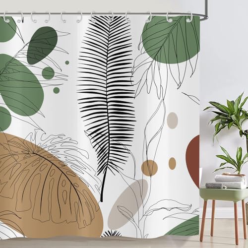 ASDCXZ Boho Leaves Shower Curtain 180x180 cm - Image 2