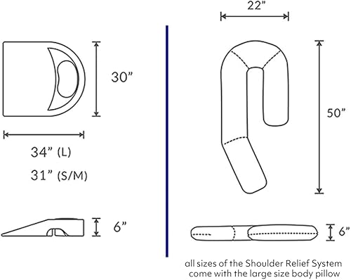 Miniatura 5 de MedCline Sistema de almohada de cuña y cuerpo con fundas adicionales, comodidad para dormir en el lado derecho o izquierdo, grado médico, tamaño SM