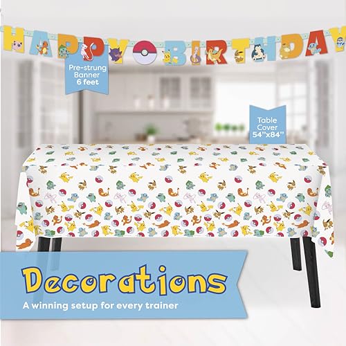 image for Unique Pokemon Birthday Decorations Party Supplies for 16 - Officially