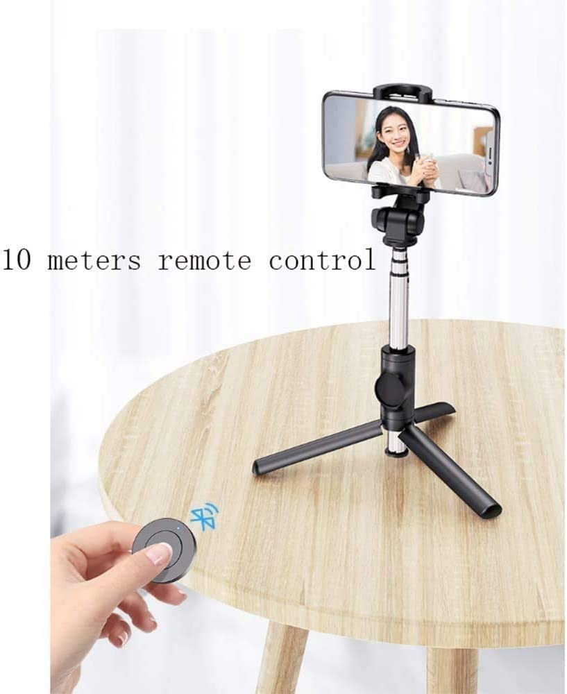 Trípode de Palo Selfie, Palo de Selfie de tamaño Mini Plegado de Aluminio y trípode de teléfono con rotación de 360°, Mando a Distancia Desmontable y Soporte de trípode