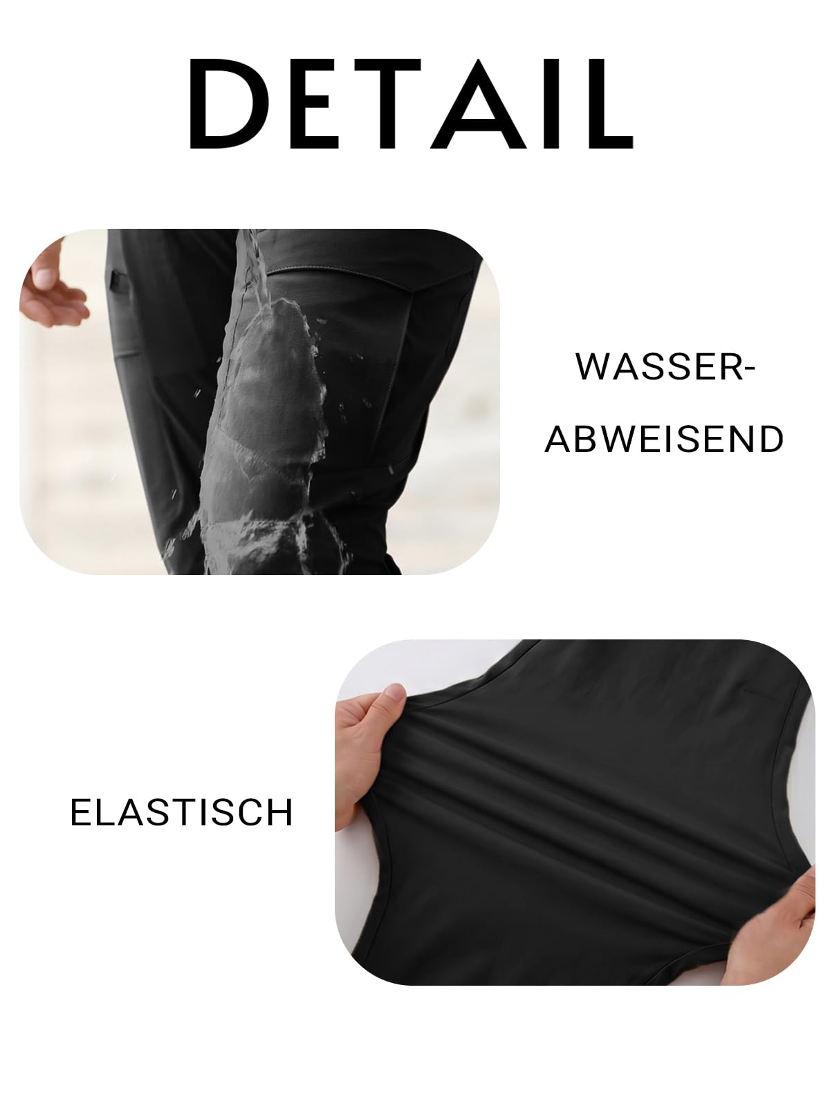Runcati Pantalon d'extérieur pour homme - Imperméable - Respirant - Léger - Avec plusieurs poches - Fermeture éclair - Séchage rapide