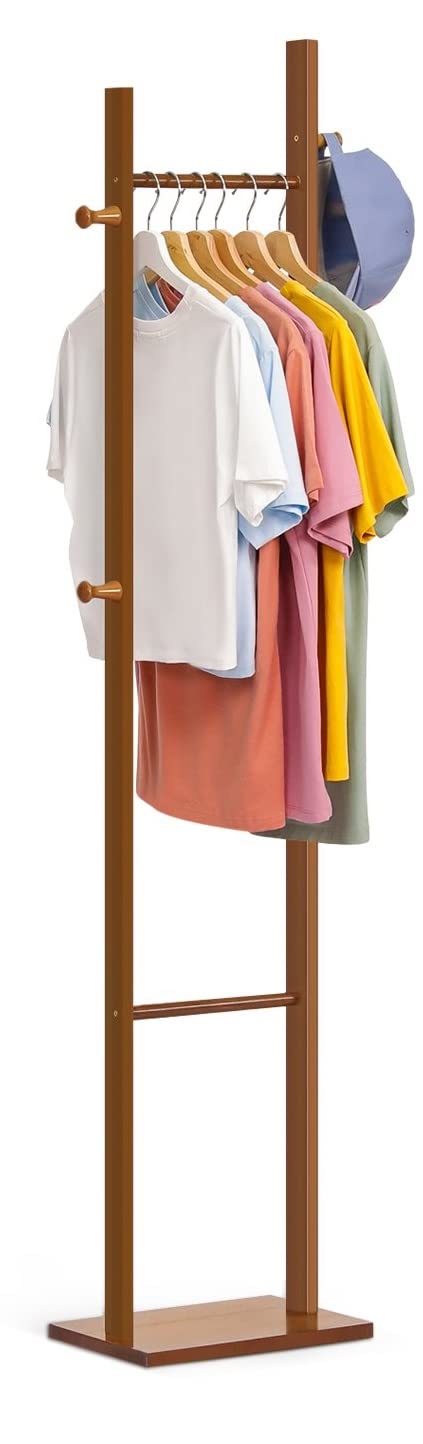 STAR WORK Wooden Coat Rack Durable Wooden Clothes Rack Suitable for All Clothing Room,Bedroom,Office,Hotel as Hanger Tree or Floor Hanger. (Walnut)-image-44