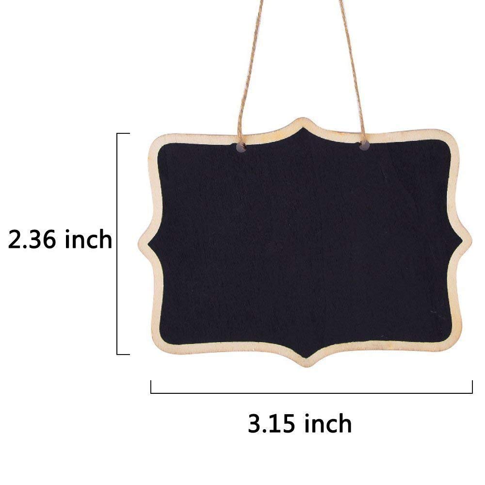 12 Mini Ardoises En Bois Avec Corde - Tableaux Noirs Double Face - Pour Mariage, Fête, Décoration Message