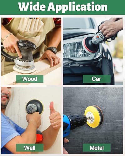 JatilEr 24 Stück Schleifpapier 125mm Klett, 8 Loch Nasse Trockene Schleifscheiben Körnung 320/600/800/1000/1200/1500/2000/3000 Fein Exzenterschleifer Schleifpapi Set für Auto Metall Holz