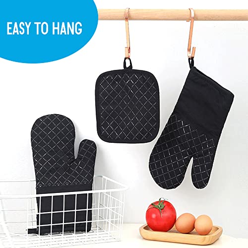 Homesen Luvas de forno e suportes de panela 4 peças conjunto luvas de forno resistentes ao calor e a