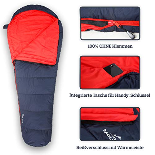 Mountrex Sleeping Bag – Small Pack Size and Ultra-Light (720 g / 1500 g) – Outdoor Summer Sleeping Bag (100 gsm) / 3 - 4 Seasons (300 gsm) Mummy Sleeping Bag – Camping, Travel, Festival – Warm and Can Be Zipped Together - Image 6