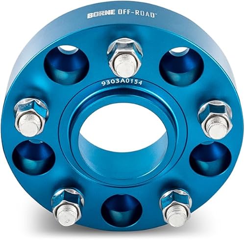 Miniatura 2 de Borne - Espaciadores de rueda todoterreno 5 x 127 de 2.819 in de diámetro central M14 x 1.5 1.50 pulgadas de grosor, color azul