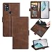 Produktbild AKC Handyhülle Kompatibel mit Oneplus Nord N10 5G Hülle Fallschutz Handy-Ständer-Leder Flip Etui Handytasche Cover Echtleder Brieftasche-Braun