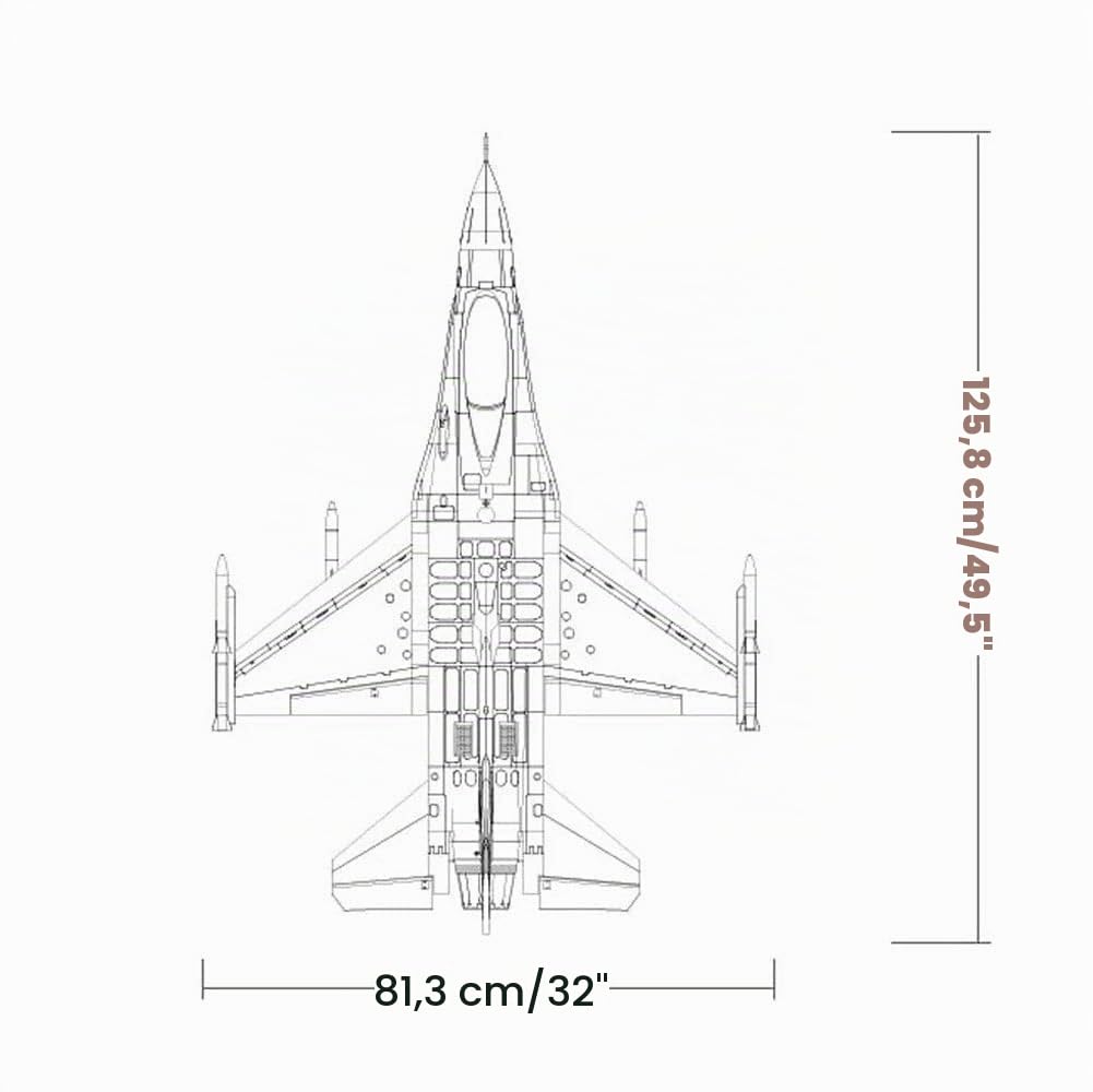 GuyAna Aereo telecomandato di Grandi Dimensioni 49 Pollici, Caccia per Aereo RC a 6 canali da 2,4 GHz con Motore brushless, Carrello di atterraggio Retrattile, RTF Facile e Pronto a volar