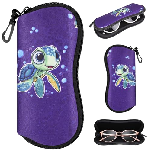 Image of Sunglasses Case with Belt Clip, Ultra Light Neoprene Zipper Soft Padded Glasses Case for Women Men