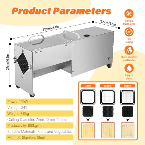 Cortadora eléctrica para papas PRECISTECH acero inoxidable miniatura 4
