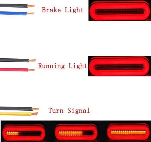 Miniatura 4 de LENJIEMT Luz trasera de remolque de 45 pulgadas luces direccionales de flujo de freno rojas para todoterreno camión RV UTV ATV negro 2 unidades