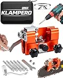 Qinux Klampero Chainsaw Sharpener, Manual Chain Saw Sharpener Tool Fast Precise Sharpening, Portable Chainsaw Chain Sharpener Kit for 4–22 Inch Gas & Electric Chainsaws (Small-5 Head)