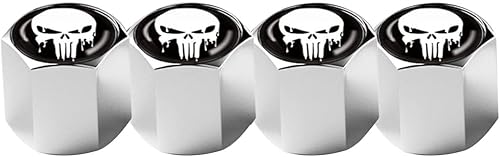 Pack-4 - Tapones para válvula de neumático de automóvil, a prueba de polvo, tapas universales para válvulas de aire de neumáticos (blanco)