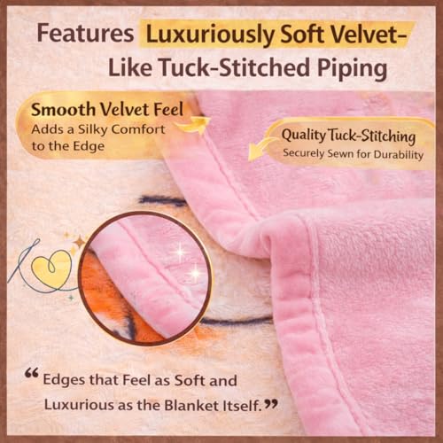 Image of Florida All Season AC Baby Blanket Swaddler Wrapper Flannel Soft and Comfortable for 0-5 Years Babies with Adorable Prints and Designs (Happy Pink)