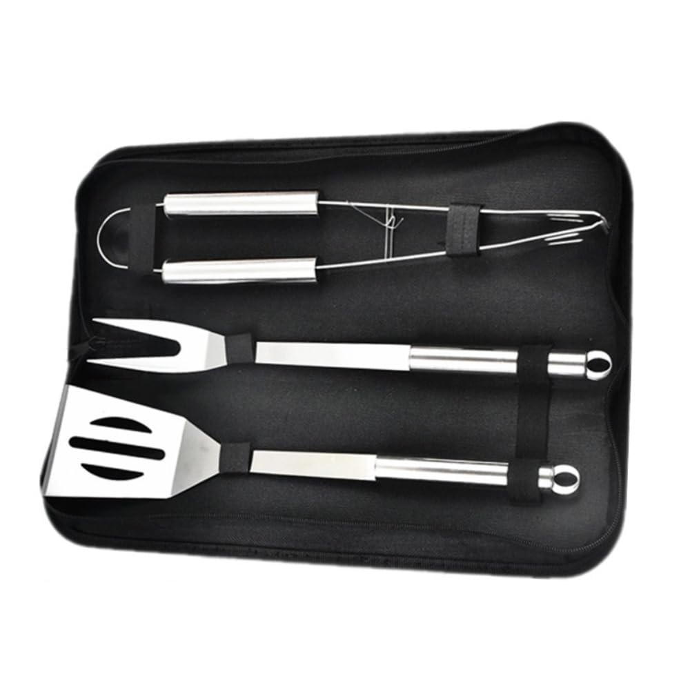 Juego de 9 cubiertos de acero inoxidable para barbacoa, accesorios profesionales para barbacoa, utensilios para barbacoa, juego de herramientas para barbacoa para hombres, con bolsa fácil de llevar,